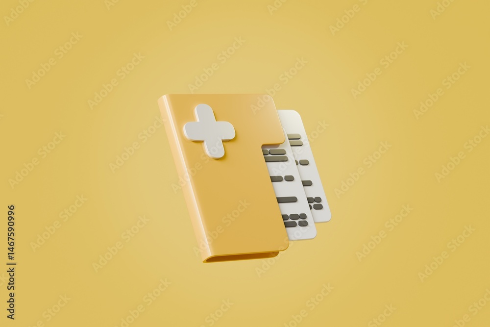 Fototapete 3d folder new icon symbol. minimal cartoon new folder icon concept. add new document to the folder c