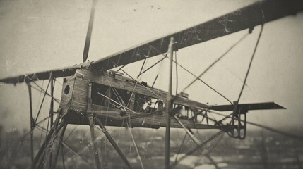 Antique biplane, vintage aircraft