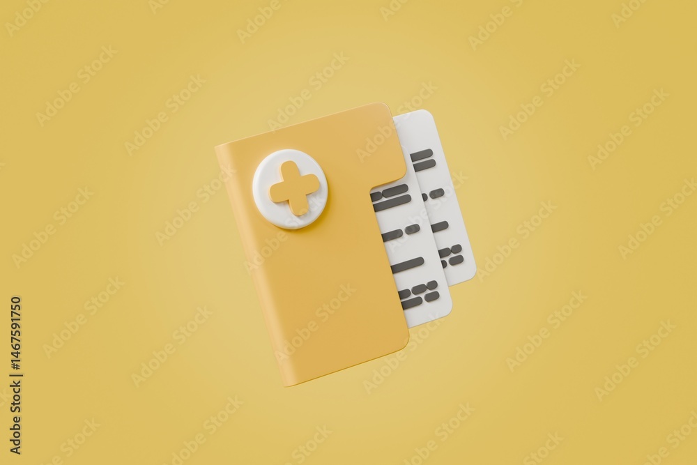 Fototapete 3d folder new icon symbol. minimal cartoon new folder icon concept. add new document to the folder c