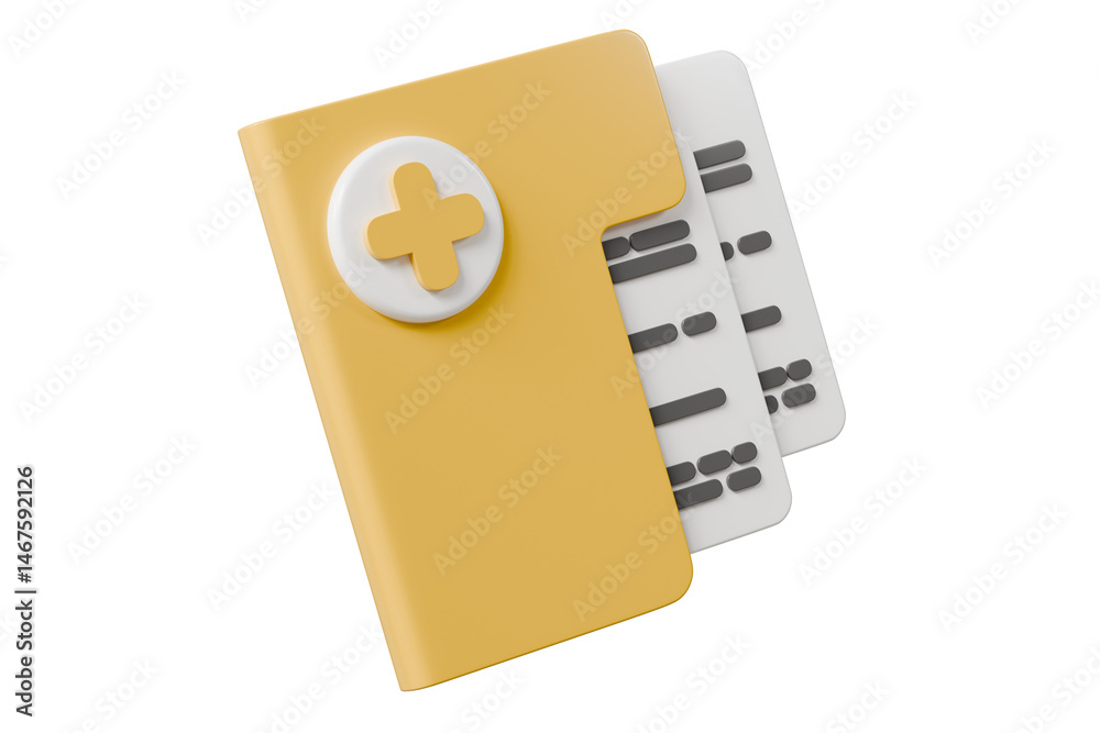 Fototapete 3d folder new icon symbol. minimal cartoon new folder icon concept. add new document to the folder c