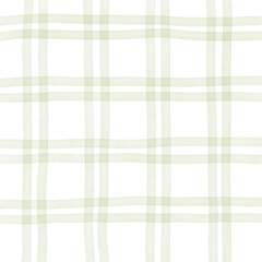 Sage Green White Plaid Gingham Check Hand Drawn Background Pattern Overlay