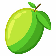 Vector illustration of a green mango
