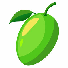Vector illustration of a green mango