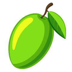 Vector illustration of a green mango