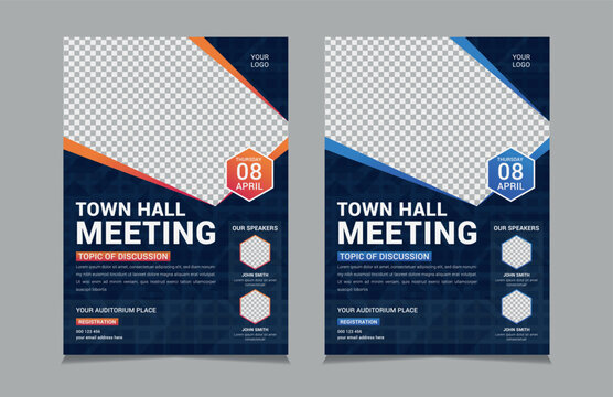 Town Hall Meeting Flyer Templates, vector illustration eps 10