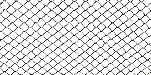 The texture of the metal mesh on a white background. Torn steel, metal mesh with holes