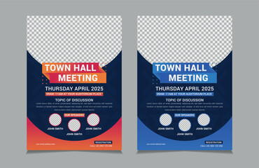 Town Hall Meeting Flyer Templates, vector illustration eps 10