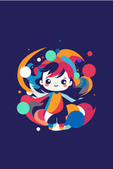 Child, Love, Happiness, Joy, Colors, Childhood, Artwork, Vector