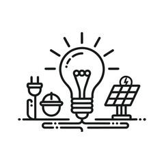 Happy Lightbulb Idea with Growth Chart