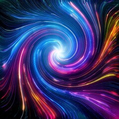 Obraz premium Neon Swirls. Abstract Energy. Glowing Light Trails. Abstract Particle Flow. Futuristic Neon Design. Vivid Abstract Backgrounds