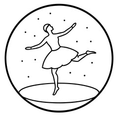 Ballerina in a globe silhouette vector illustration