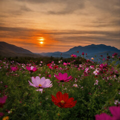 Obraz premium sunset in the mountains