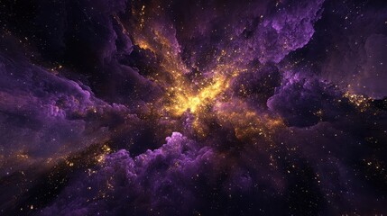 Obraz premium Spectacular Night Sky Fireworks Display Purple and Gold Explosion of Light.