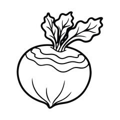 vector illustration of an kohlrabi