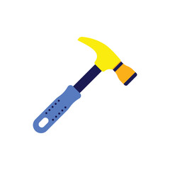 Simple Colorful Hammer Vector Illustration for Construction