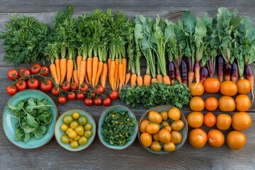 Fresh, vibrant harvest of colorful vegetables
