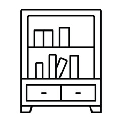 Bookcase thinline icon, vector, pixel perfect, illustrator file 
