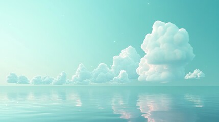 Fototapeta premium Calm, peaceful, pastel sky and sea