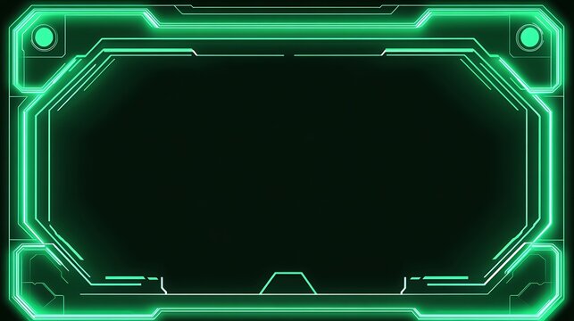 Futuristic glowing green border