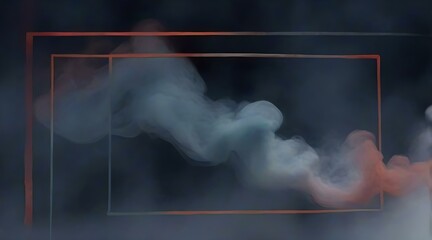 Abstract Smoke Frame with Anzac Color Tones on a Dark Midnight Background for Artistic Design Concepts