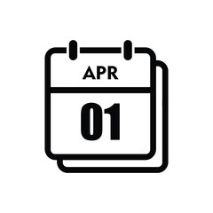 calender icon, 01 april icon with white background