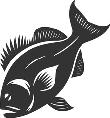 Grunt fish vector silhouette