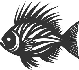 Grunt fish vector silhouette