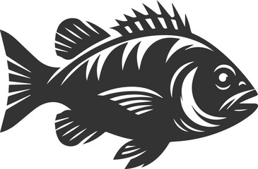 Grunt fish vector silhouette