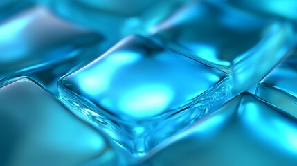 Abstract ice cubes, vibrant blue