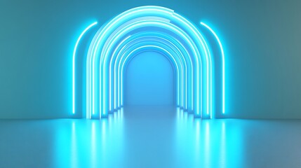 Fototapeta premium Futuristic neon archway