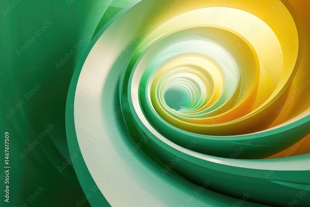 Poster abstract flowing fabric like waves in green and yellow tones. modern background design for art and p