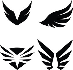  wing badge vector design set