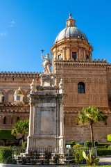Statue and Dome of Palermo Cathedral