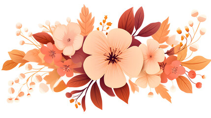 Elegant Decorative Floral Ornate with Delicate Flowers in Soft Tones for Design Projects