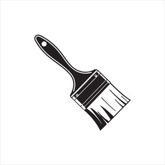 Black Silhouette of a Paintbrush Icon