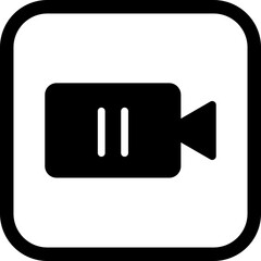 "Video Camera with Pause Icon &ndash; Pause Video or Recording Symbol for UI/UX Design"

