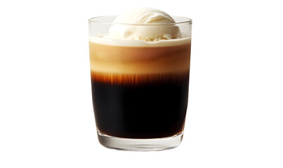 Iced coffee drink with vanilla ice cream