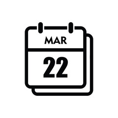 calender icon, 22 march icon with white background