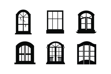 window Silhouette Vector illustration, window Silhouette bundle