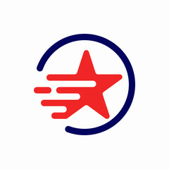 moving star logo icon in circle