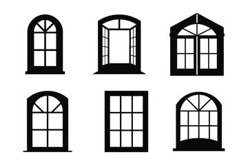 window Silhouette Vector illustration, window Silhouette bundle