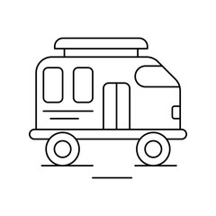 surf van line icon with white background vector stock illustration