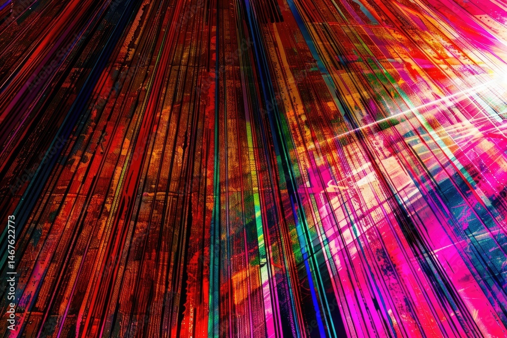 Poster abstract colorful line effect on surface of modern template design express scene of seamless style. 