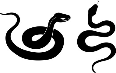 Fototapeta premium Snakes silhouettes collection. 