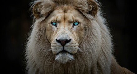 Obraz premium Majestic white lion portrait