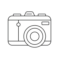 camera line icon with white background vector stock illustration