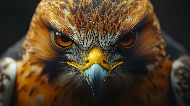Fierce falcon s face with piercing intensity