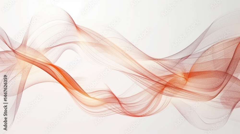 Poster digital wave pattern with glowing lines and particles on dark background. abstract artwork of digita