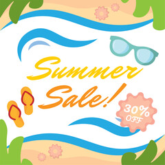 Flip-flop summer promo. Vector