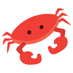 Cute red crab icon. Vector